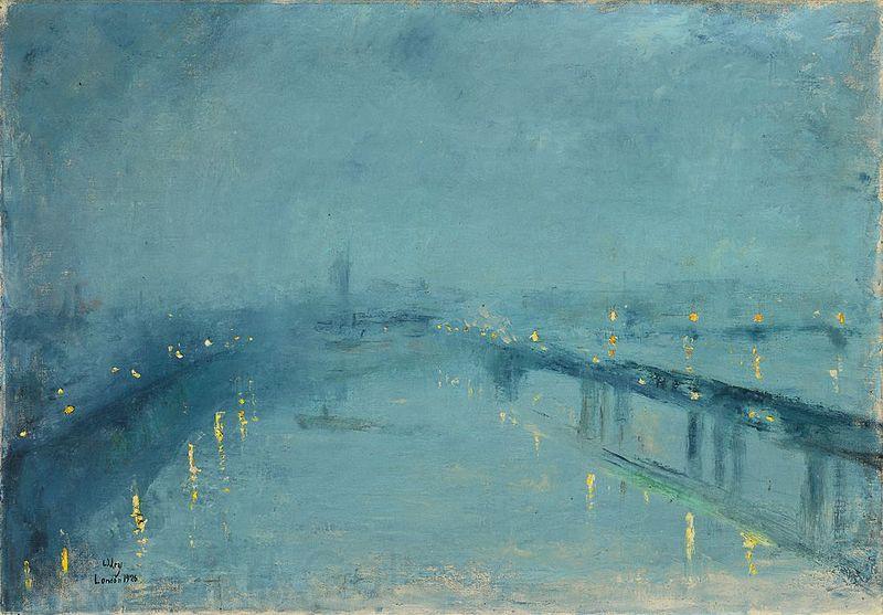 Lesser Ury London in the fog Norge oil painting art
